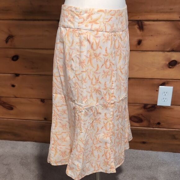GAP Cream and Orange A-Line Skirt Knee-Length Casual - Picture 2 of 5